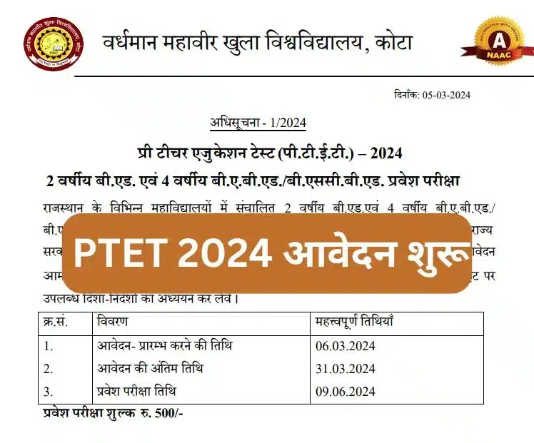 PTET 2024 Notification Released